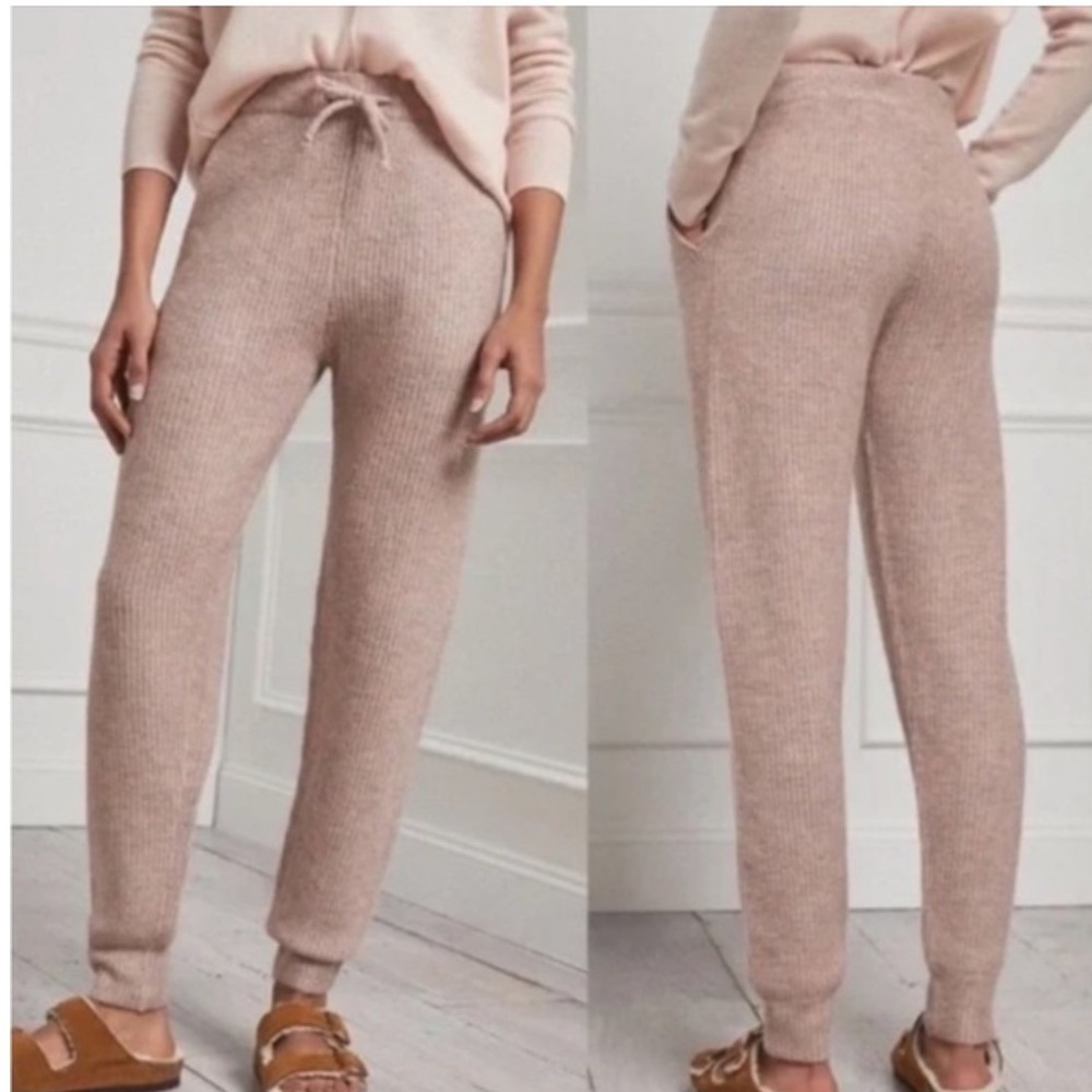 Anthropologie Pink Saturday Sunday Knit Ribbed Joggers Cozy Size XS